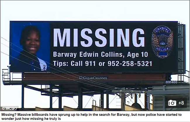 Billboard with Missing Child