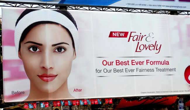 Ad for skin lightening cream